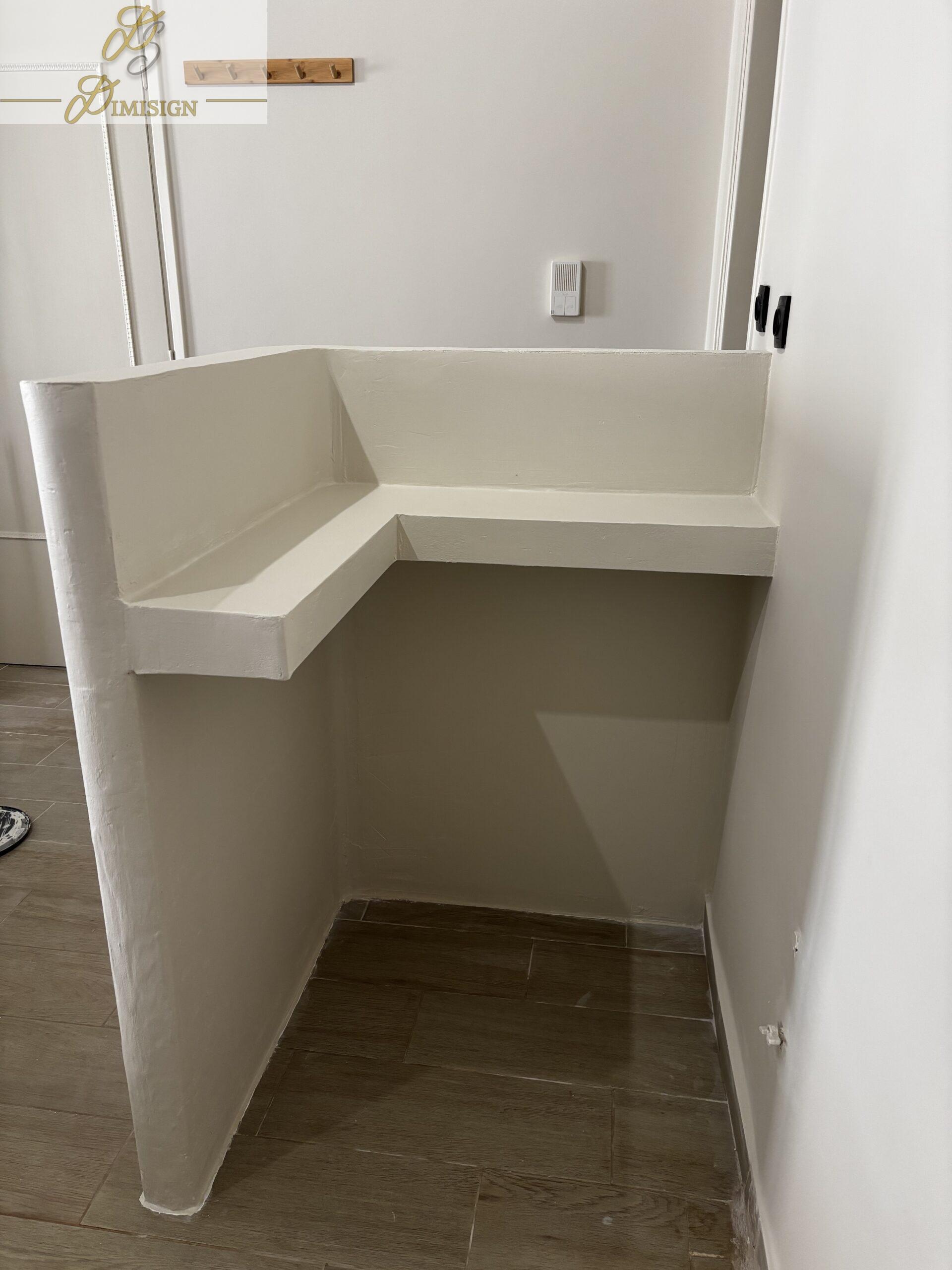 Νέα έργο που ολοκληρώθηκε από την Dimisign στην Νίκαια Αττικής. Studio Pilates -Ανακαίνιση. Κατασκευή Reception