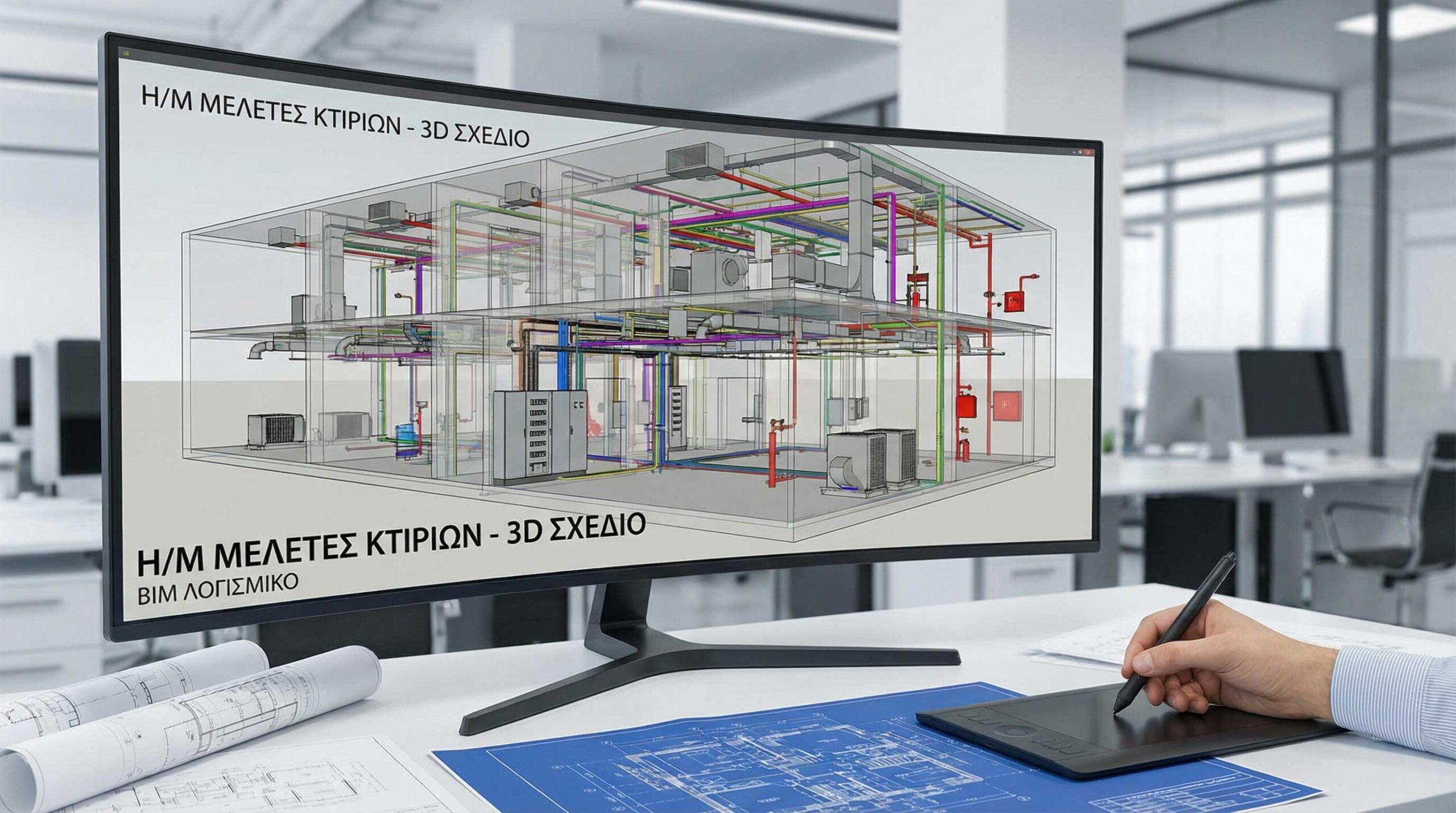 Ηλεκτρομηχανολογική μελέτη κτιρίου (Η/Μ) από έμπειρο μηχανικό της Dimisign.